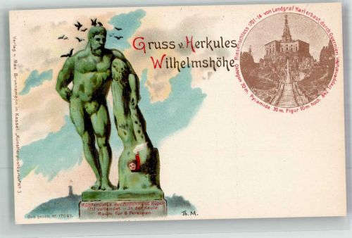 34117 W3500 Wilhelmshöhe Lithographie Herkules