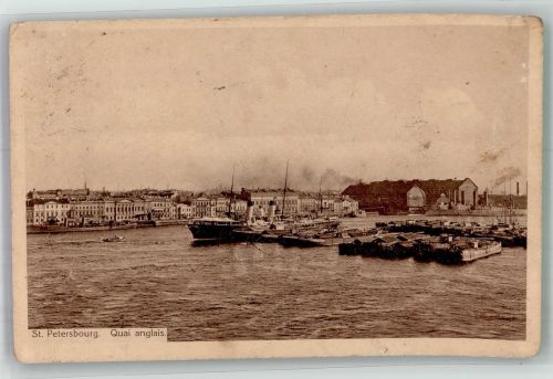 St. Petersburg Petrograd 1911 Gebrauchsspuren Hafen Quai