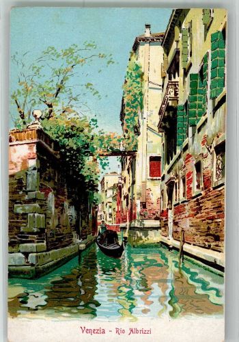 30100 Venezia Lithographie / Künstlerkarte Rio Albrizzi