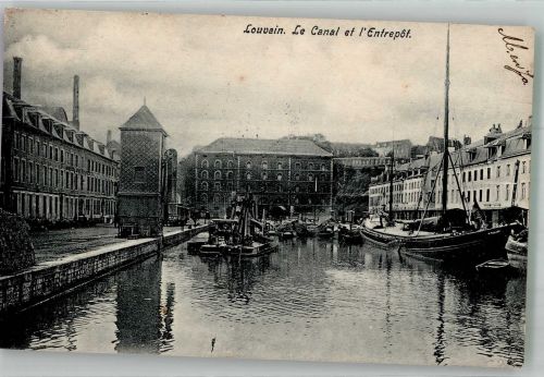 Leuven Louvain / Löwen 1908 Foto AK Hafen le Canal et l´Entrepot
