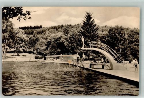 07426 O6824 Königsee Foto AK Waldsee Freibad Rutsche Badenode