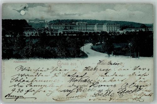 1130 Wien 13. Bezirk, Hietzing 1897 Mondschein Schloss Schönbrunn