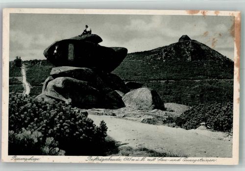 Reifträgerbaude 1942 Gebrauchsspuren Hüttrnstempel Sau- und Quarzsteine Riesengebirge