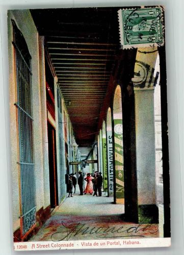Havanna La Habana 1909 Gebrauchsspuren A Street Colonnade Marke bildseitig