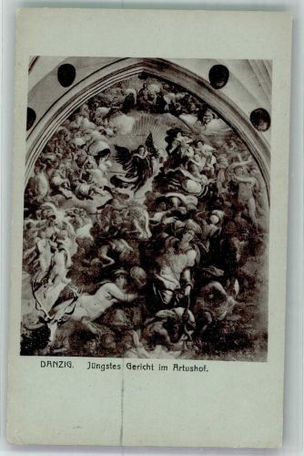 Danzig Gdansk 1943 Gebrauchsspuren Artushof Wandbild Jüngstes Gericht