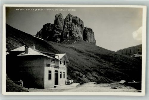 Sellajoch Passo Sella 1929 Foto AK Cafe Gasthaus Flora