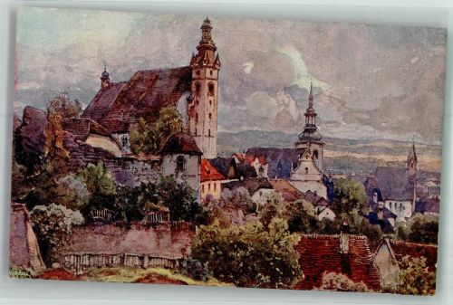 3500 Krems an der Donau Künstlerkarte sign. Lach, F. Nibelungenweg