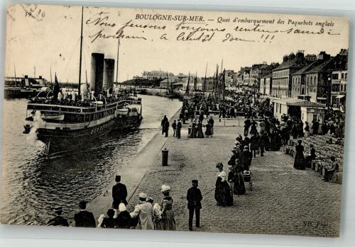 62200 Boulogne-sur-Mer 1901 Foto AK Hafen Quai Ozeandampfer