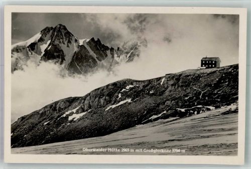 Oberwalder Hütte Foto AK Hüttenstempel Großglockner