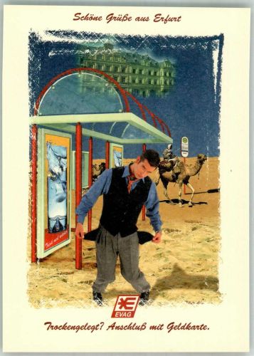 99084 O5000 Erfurt - EVAG Haltestelle Kamel Mann Geldkarte