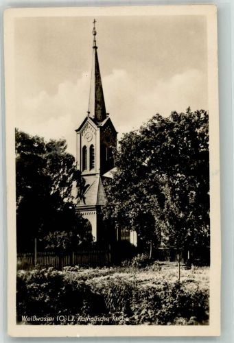 02943 O7580 Weißwasser Foto AK Kath. Kirche