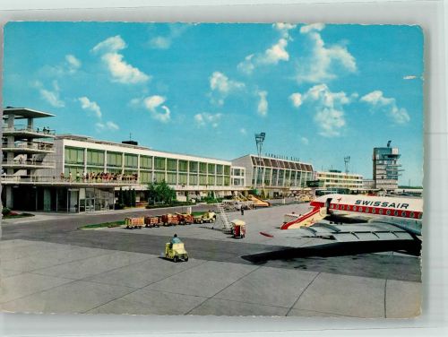 2320 Schwechat 1966 Foto AK Flughafen Flugzeug Swissair