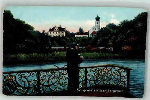 82347 W8139 Bernried , Starnberger See - Kirche Mann Wappen