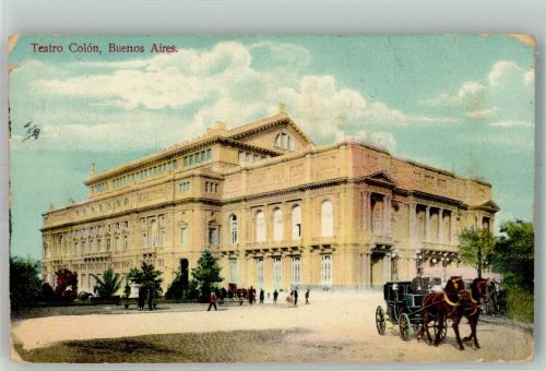 Buenos Aires 1912 Gebrauchsspuren Teatro Colon Kutsche