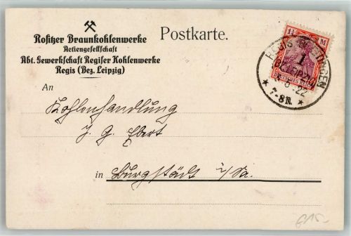 04565 O7208 Regis-Breitingen 1922 - Korrespondenz Rositzer Braunkohlewerke