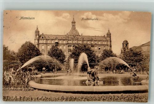 68159 W6800 Mannheim 1908 - Friedrichsplatz Springbrunnen