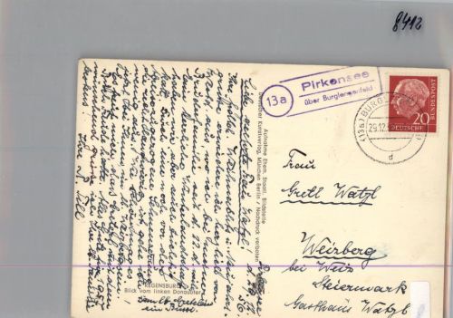 93142 W8414 Pirkensee KEINE AK Landpoststempel