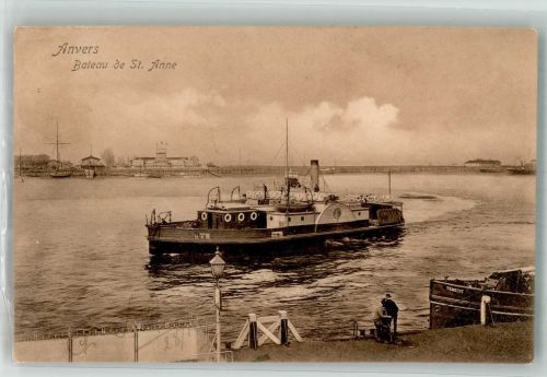 Antwerpen Anvers 1908 Foto AK Bateau de St, Anne