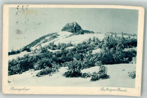 Reifträgerbaude 1931 Winter Hüttenstempel