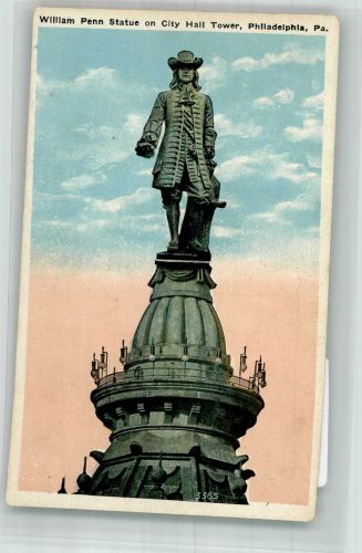 Philadelphia Foto AK Denkmal William Penn on City Hall Tower