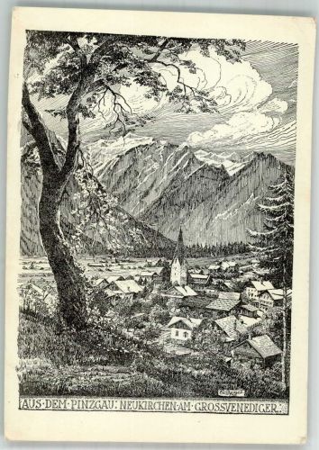 5741 Neukirchen am Großvenediger Gebrauchsspuren sign. Schemel,R. Pinzgau