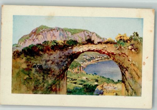 80073 Capri Lithographie / Künstlerkarte Dal Monte di Tiberio