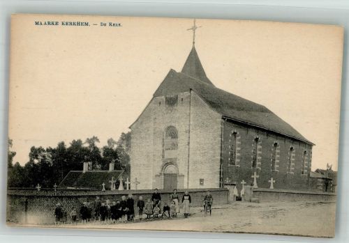 Ninove Foto AK Kirche Maarke-Kerkhem Kindergruppe
