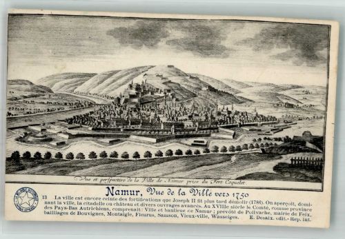 Namur Namen Foto AK Ak nach Stich 1750