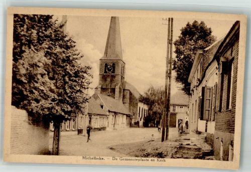 Brakel Foto AK Gemeindeplatz Kirche Michelbeke
