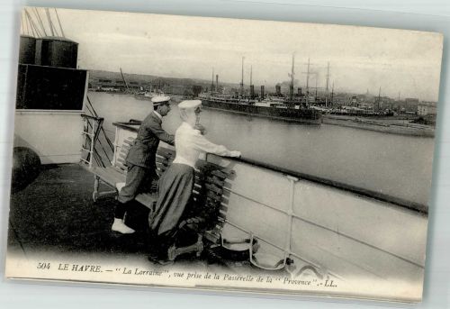 76600 Le Havre 1912 Foto AK La Lorraine Hafen