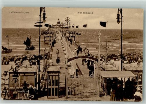 2491 Scheveningen Den Haag 1919 Foto AK Wandelhoofd
