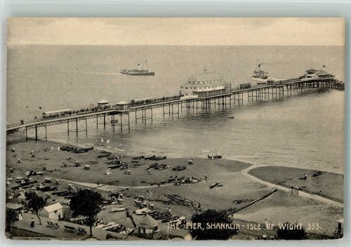 Shanklin Foto AK The Pier Schwimmbad Strand Isle of Wight