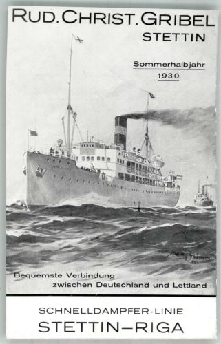 Stettin Szczecin 1930 FOTO KEINE AK Schnelldampfer Linie Stettin-Riga Repro