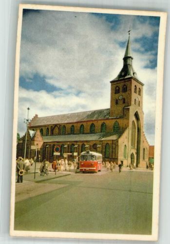 Ottensee Odense 1957 Foto AK Omnibus Kirche St. Knuds