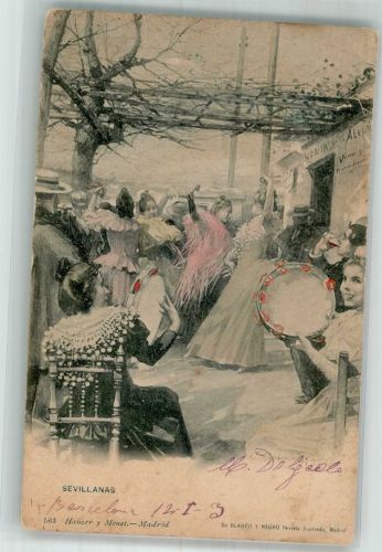 Sevilla 1903 Foto AK Tracht Tanz