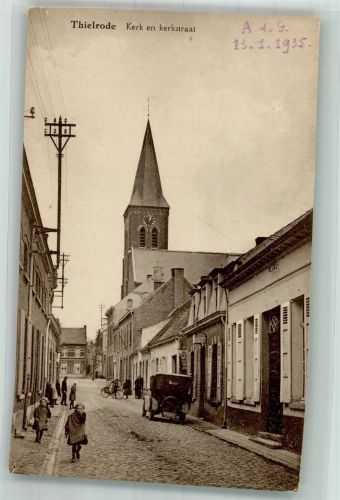Temse Foto AK Kirche Thielrode Auto