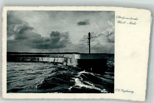 Stolpmünde Ustka 1944 Gebrauchsspuren Felpost WK II West-Mole