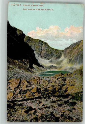 Tatra Foto AK Der Grüne See am Krivan
