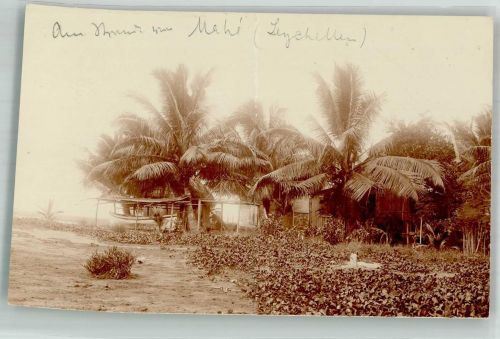 Mahe Gebrauchsspuren Ort handschriftlich Strand Mahe Seychellen Mittelburg