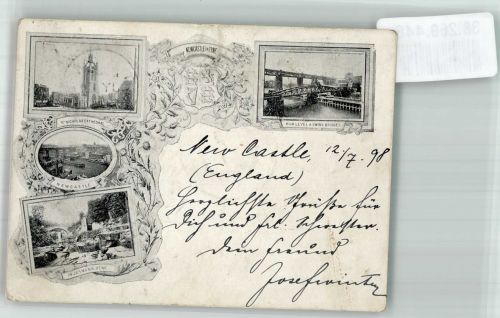 Newcastle upon Tyne 1898 Gebrauchsspuren Kirche St. Nocola High Level and Wing Bridge