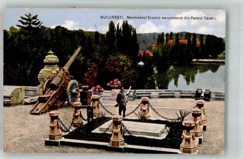 Bukarest Bucuresti 1928 Gebrauchsspuren Denkmal Das Grab des Helden Kanone