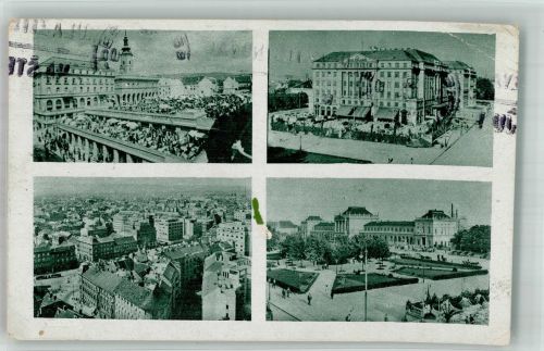 Zagreb 1947 Gebrauchsspuren Marktszene Hotel