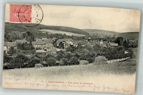 27480 Lyons-la-Foret 1904 Gebrauchsspuren Marke bildseitig