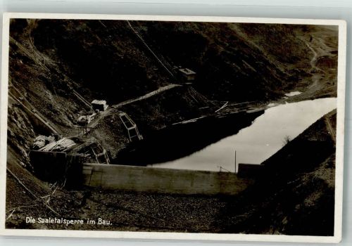 07907 O6550 Schleiz 1930 Foto AK Saaletalsperre im Bau