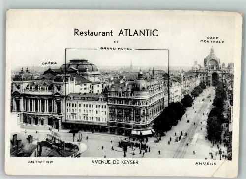 Antwerpen Anvers 1941 Gebrauchsspuren Avenue de Keyser Gasthaus Atlantic