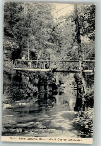 01855 O8360 Sebnitz Foto AK Sächs.-Böhm.Schweiz Kirnitztal Obere Schleuse