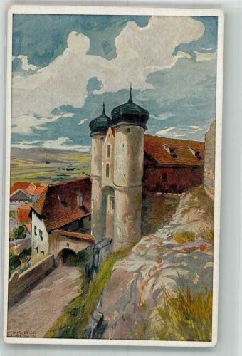 92331 W8433 Parsberg , Oberpf Künstlerkarte sign. Prof. Schulze Schloss Parsberg Deutsche Burgen Nr. 6