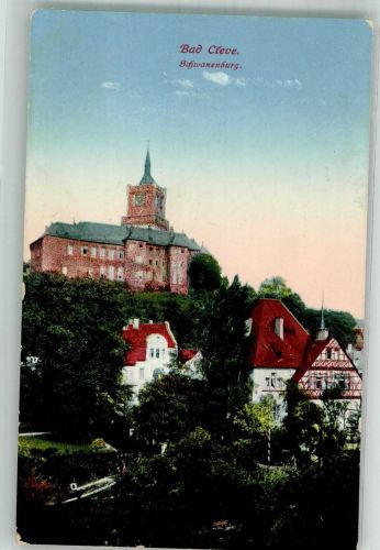 47533 W4190 Kleve , Niederrhein 1915 - Schwanenburg Zensurstempel Feldpost WK I
