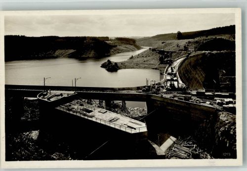 07907 O6550 Schleiz Foto AK Die Saaletalsperre im Bau
