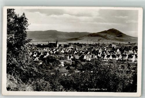 73230 W7312 Kirchheim unter Teck Foto AK Panorama des Ortes mit der Martinskirche
